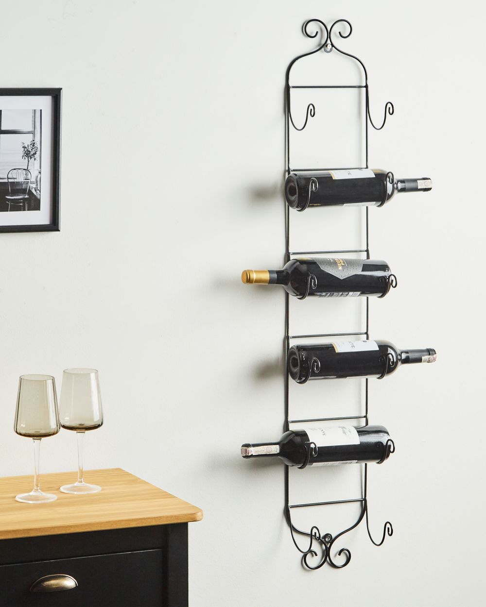 Wall Mounted Wine Rack HYDROGEN Metal Black
