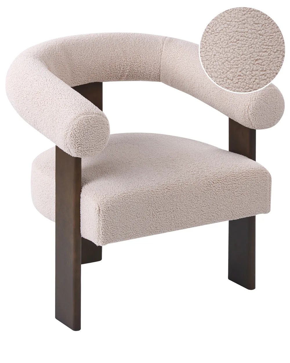 Armchair ILBRO Boucle Dark Brown/ Beige