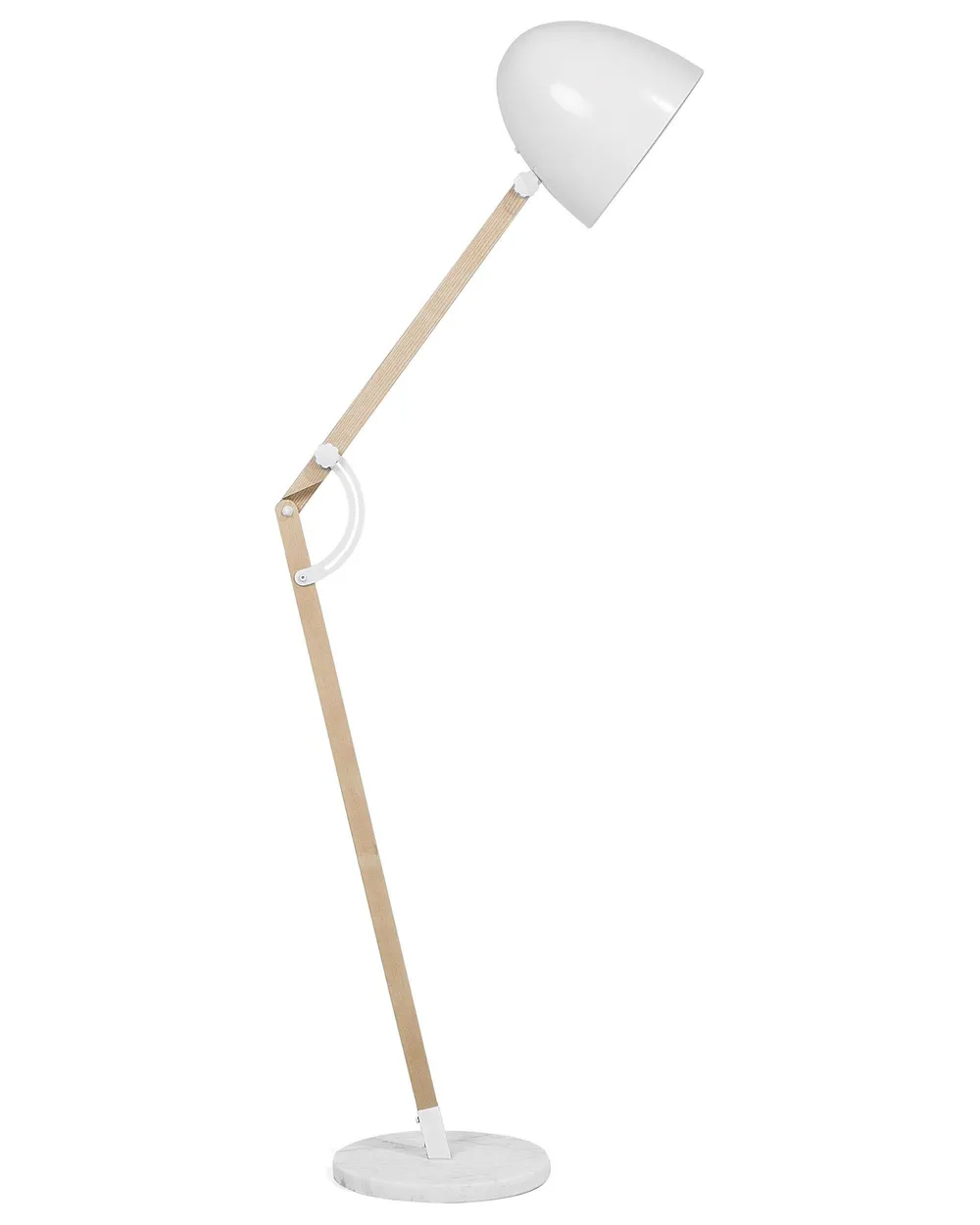 Floor Lamp HETTON Adjustable Oak Wood White