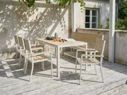 Trädgårdsmatbord för 8 personer COMO 184 cm 90 cm Beige_1047241