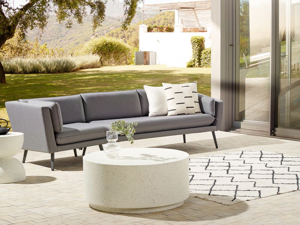 Garden Sofa 3 Seater LORETELLO Grey Left Hand