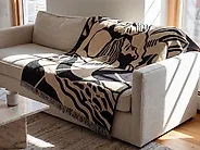 Pläd KUDIYA 130 x 170 cm Beige_1183638