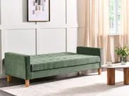 Sofa Bed 3 Seater VEHKOO Fabric Dark Green_914631