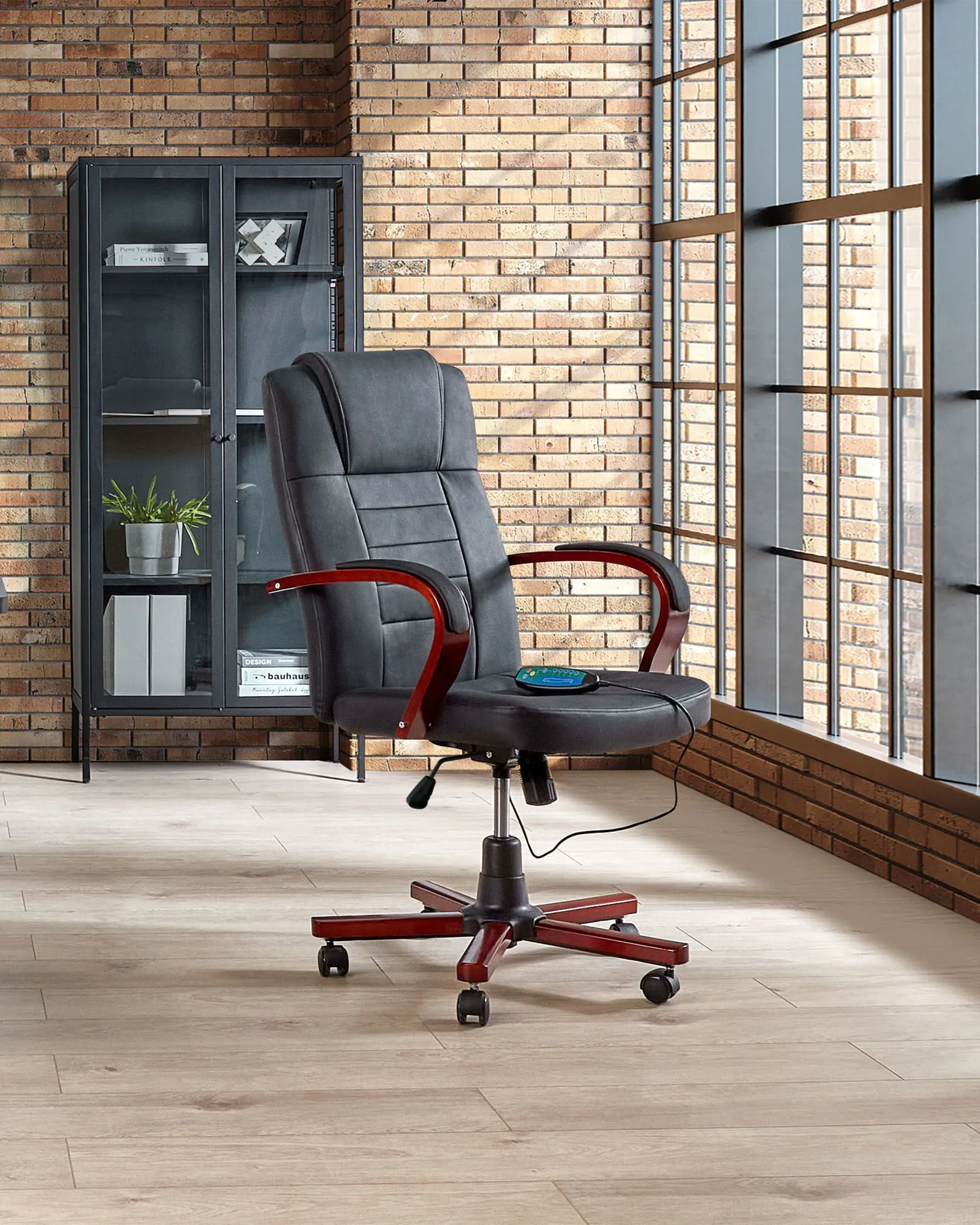 Massage Chair DIAMOND with Heating Leather Black_299245