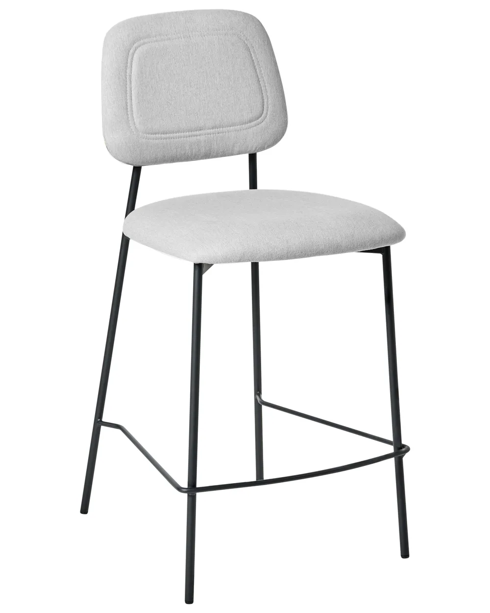 Set of 2 Bar Chairs DUETTE Faux Linen Light Grey_986882