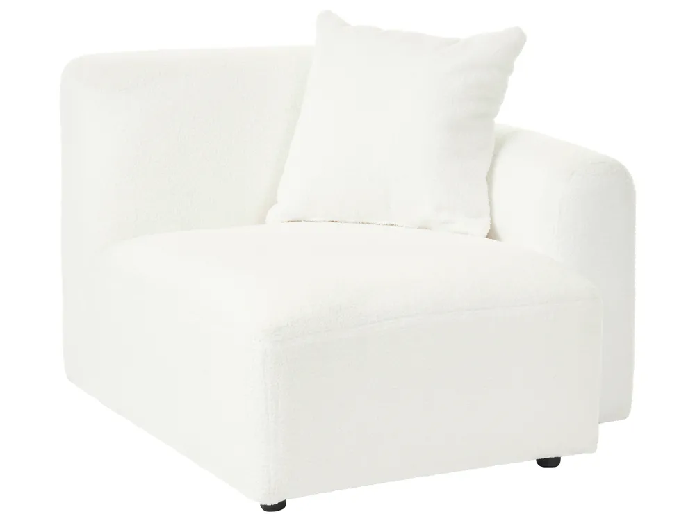 Modular Corner Sofa 3 Seater HEDE Boucle White Right Hand_1091887