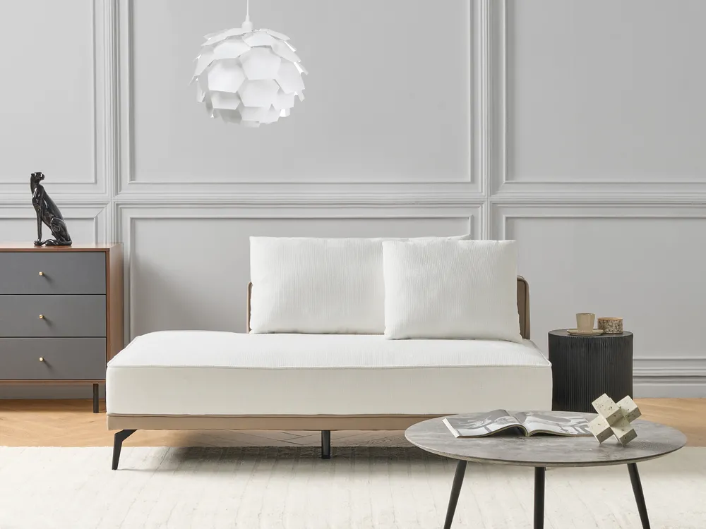 Corner Sofa 3 Seater MYKEN Fabric Off-White Left Hand_939607