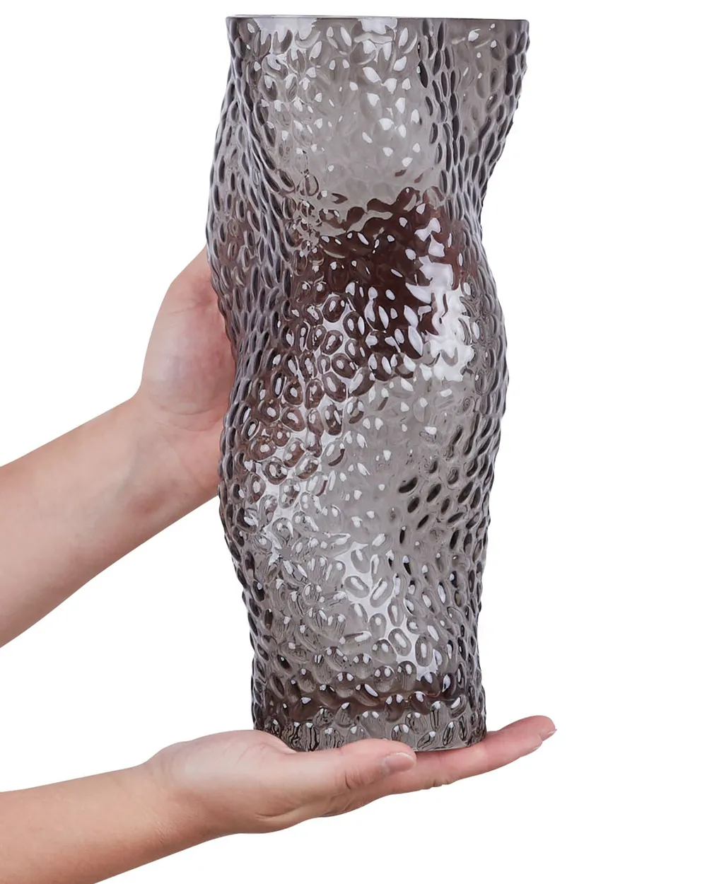 Flower Vase DYTIKO 31 cm Glass Grey_868883