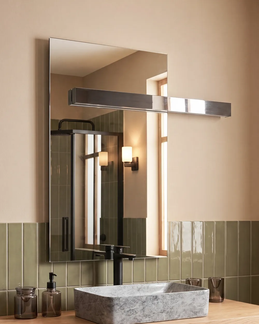 LED Bathroom Mirror MAUX 83 cm 100 cm Silver_1109496