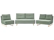 Living Room Set 6 Seater JERSLEV Fabric Light Green_1013644