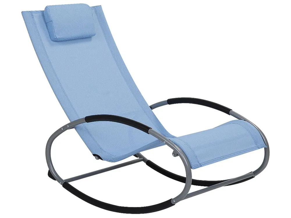Rocking Sun Lounger CAMPO Fabric Blue
