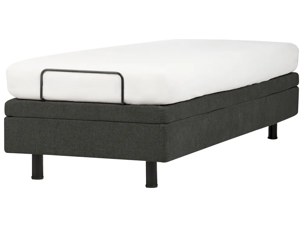 Adjustable Bed without Headboard Fabric DUKE II 90 x 200 cm (EU Single) Dark Grey_987317