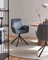 Set of 2 Dining Chairs Swivel WARNER Faux Suede Grey