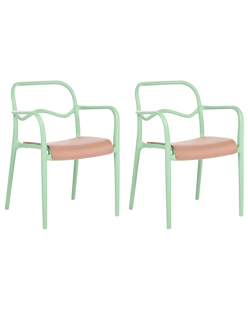 Set of 2 Garden Chairs THASOS Synthetic Material Green