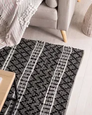 Rug FEHIMLI Black 140 x 200 cm Leather_757896