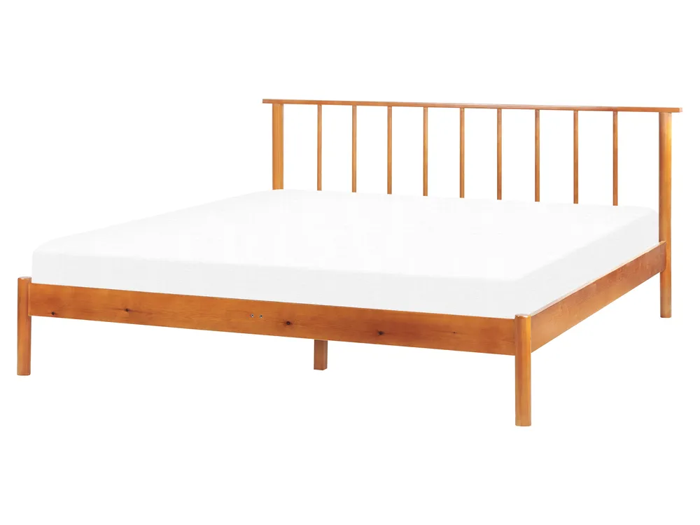 Bed Pine Wood BARRET 160 x 200 cm (EU King Size) Brown