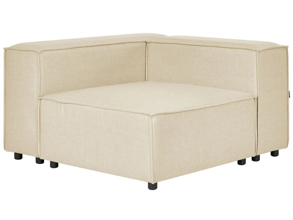 Modulär hörnsoffa 2-sits APRICA med fotpall Konstlinne Beige Högervänd_856960