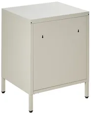 2 Drawer Bedside Table KYLEA Metal Light Beige_1053232
