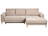 Hörnbäddsoffa 3-sits NUBORG Chenille Ljusbrun Vänstervänd_1017627