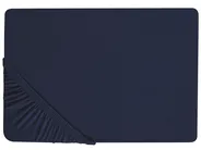 Fitted Sheet HOFUF 140 x 200 cm Cotton Navy Blue_816017