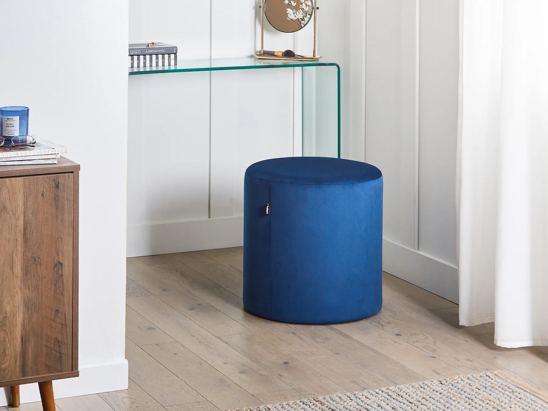 Pouffe LOVETT Velvet Dark Blue_753466
