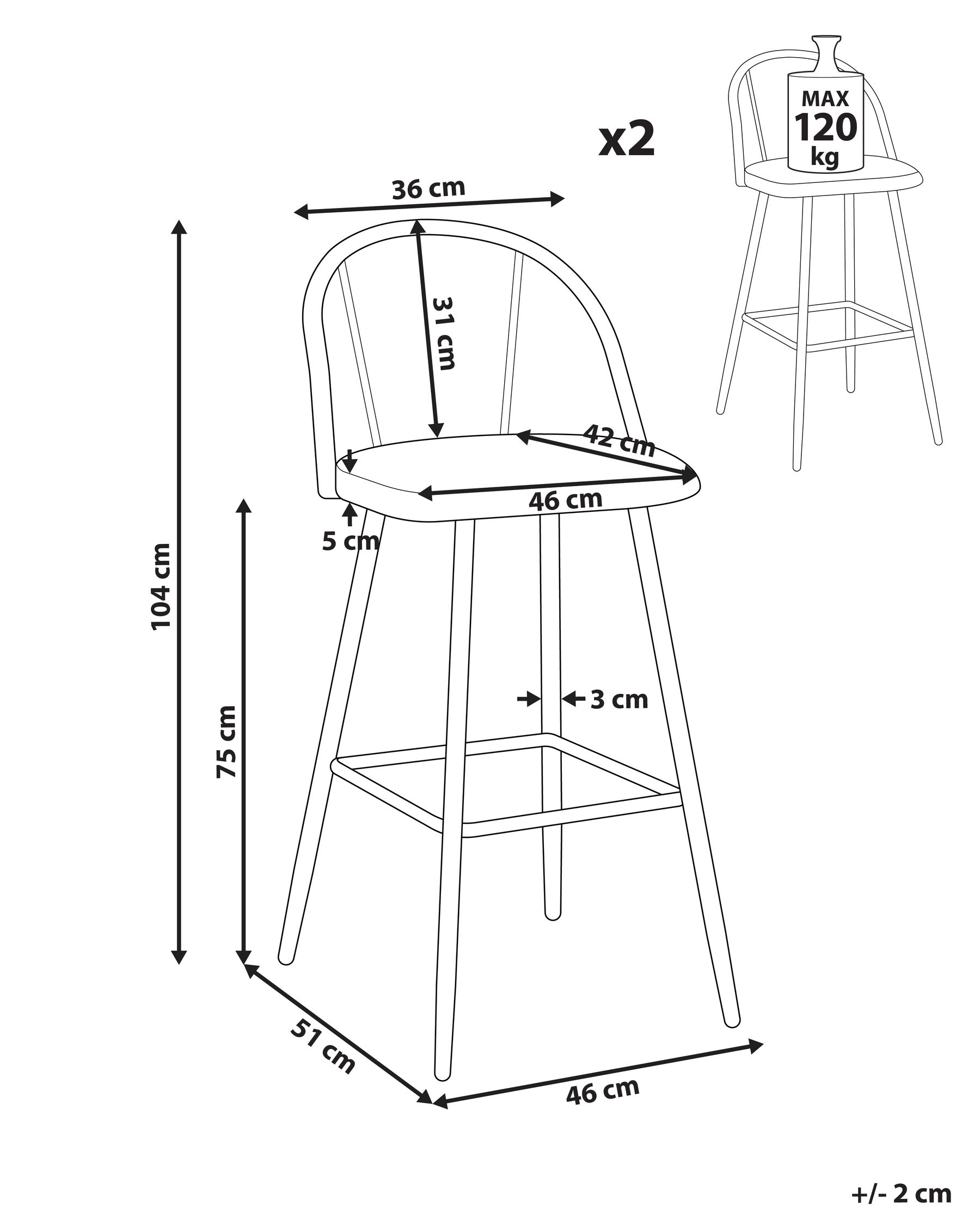 Set of 2 Bar Chairs CORNELL Metal Green_970241