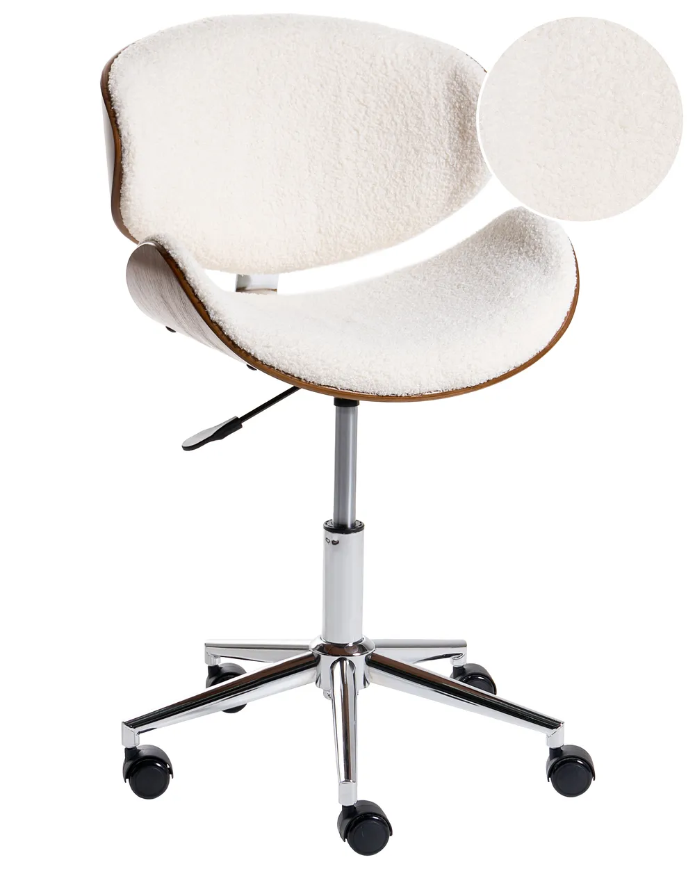 Desk Chair ROTTERDAM Boucle White