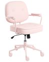 Desk Chair PARAMUS Faux Leather Pastel Pink