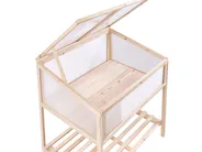 Växthus för balkong ARANOVA 80 cm 58 cm Granträ Ljusbrun_1024076