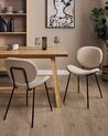 Set of 2 Dining Chairs LUANA Boucle Taupe