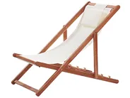 Folding Deck Chair AVELLINO Acacia Wood Off-White_779440