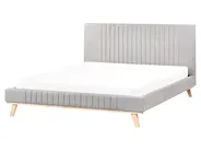Bed Chenille TALENCE 160 x 200 cm (EU King Size) Light Grey_980977