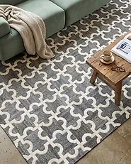 Rug YEDISU Dark Grey 160 x 230 cm Leather_1177404