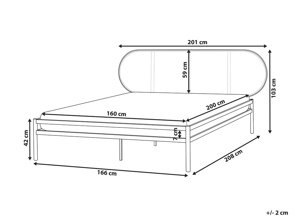 Bed PE Rattan BOULIN 160 x 200 cm (EU King Size) Black_976734