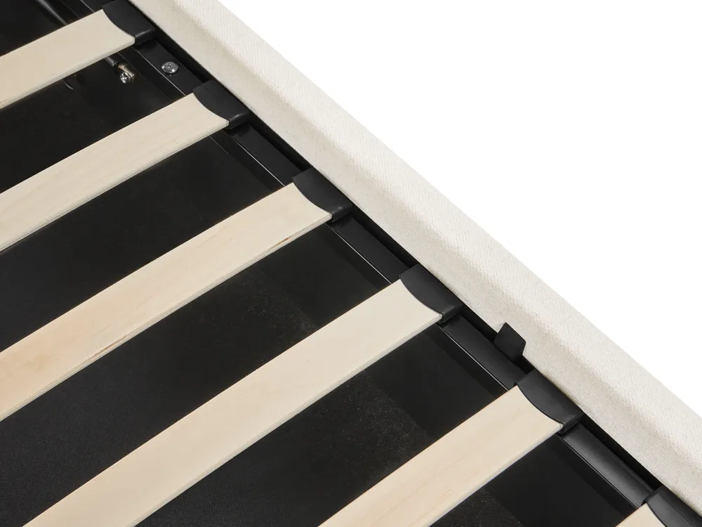 Ottoman Bed BOUSSE Fabric Off-White 160 x 200 cm (EU King Size)_1074768