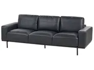 Living Room Set 6 Seater SOVIK Faux Leather Black_1041372