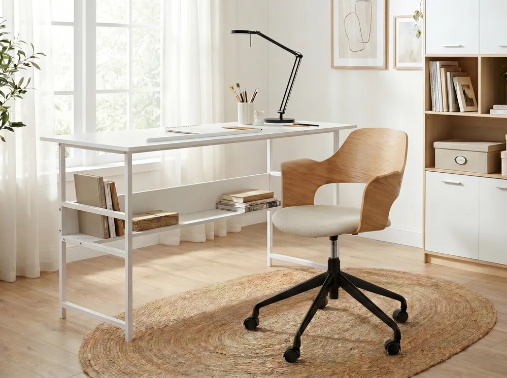 Tilting Drawing Desk ORAN 140 cm 60 cm White_1082276