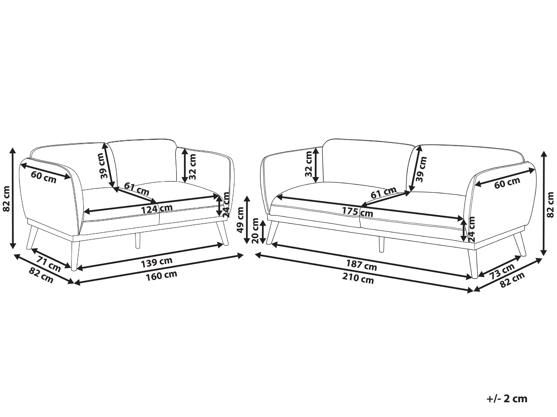 Living Room Set 5 Seater LJUNG Boucle White_1077596