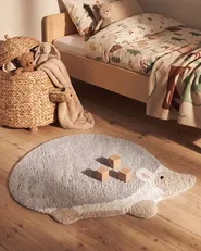 Kids Rug HEDGY Grey 80 x 120 cm Cotton_1107758