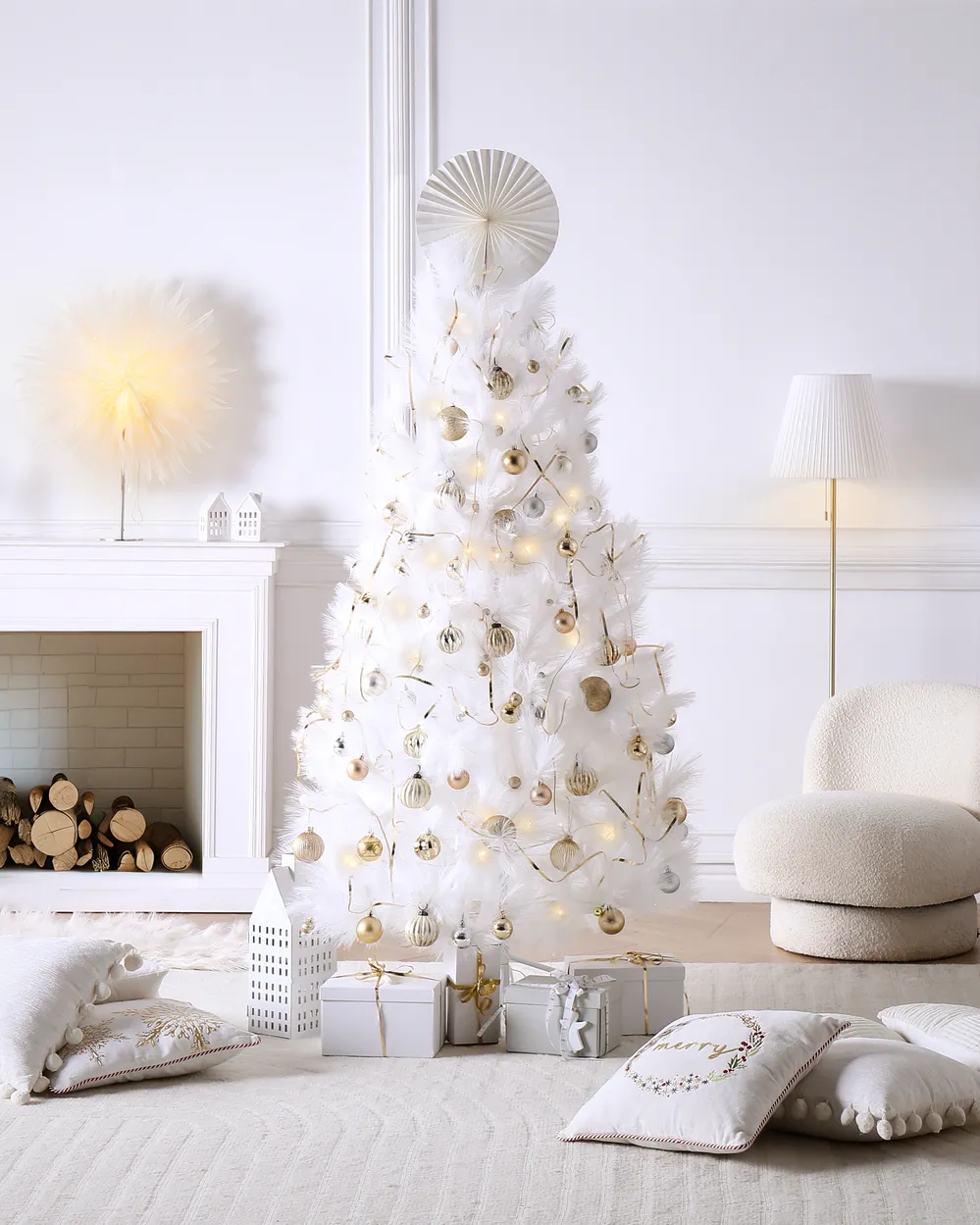 Artificial Christmas Tree TALBOT 180 cm White