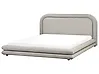 Bed Faux Linen LAVARDENS 180 x 200 cm (EU Super King) Taupe