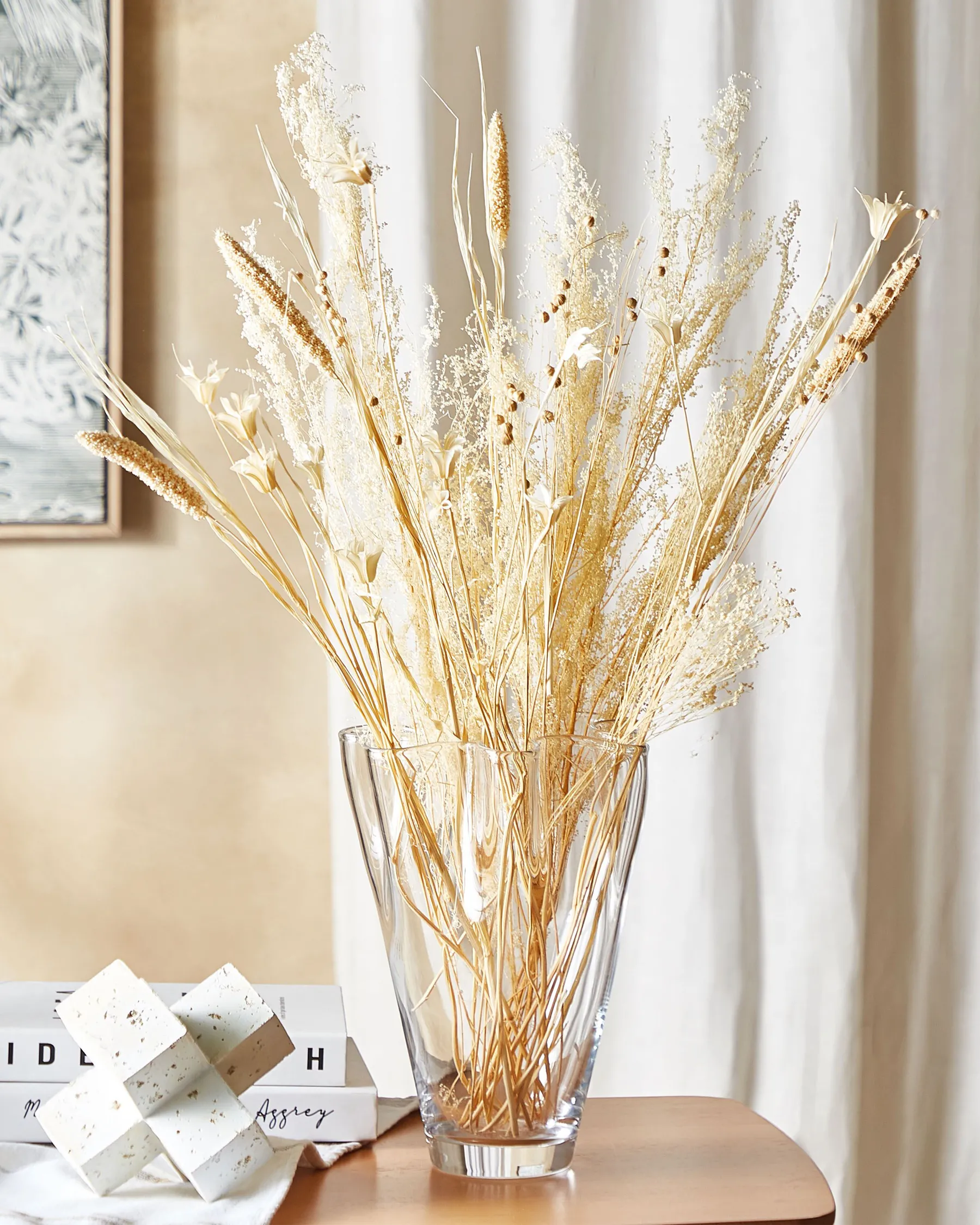 Torkad blombukett BRUNETE 65 cm Naturlig_835245