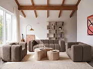 Sofagruppe 5-seters ANTOLA Bouclé Gråbrun_1161685