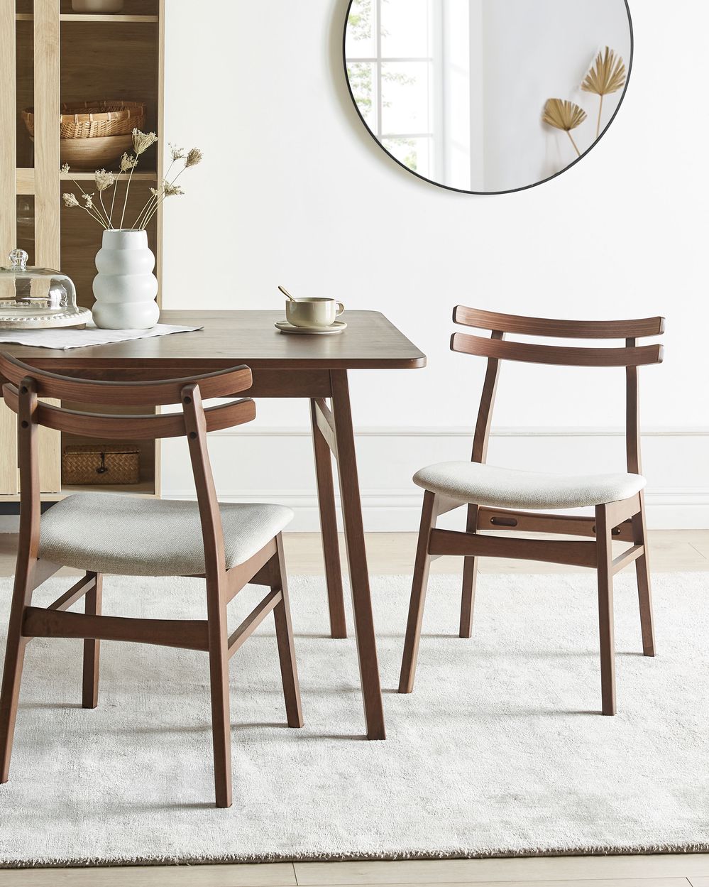 Sett med 2 spisestoler CYNTHIANA Heltre Brun/lys beige