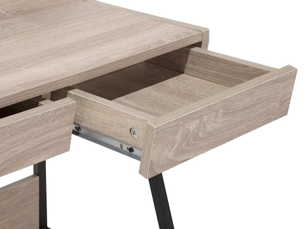 Työpöytä hyllyllä BROXTON 77 cm 46 cm laatikoilla Vaaleanruskea_710668