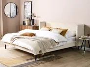 Bed Velvet ARETTE 180 x 200 cm (EU Super King) Light Beige_875247