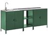 3 Piece Outdoor Kitchen Set with Sink VILAMA Green Metal