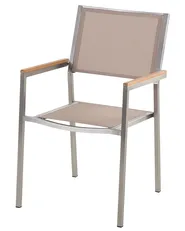 Set of 6 Garden Chairs GROSSETO Stainless Steel Beige_868113