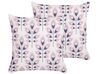 Set of 2 Outdoor Cushions TORRETTA Plant Pattern 45 x 45 cm Off-White