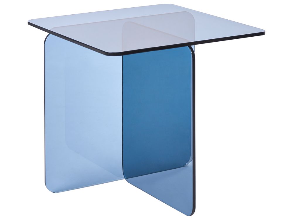 Side Table AMISK Tempered Glass Blue